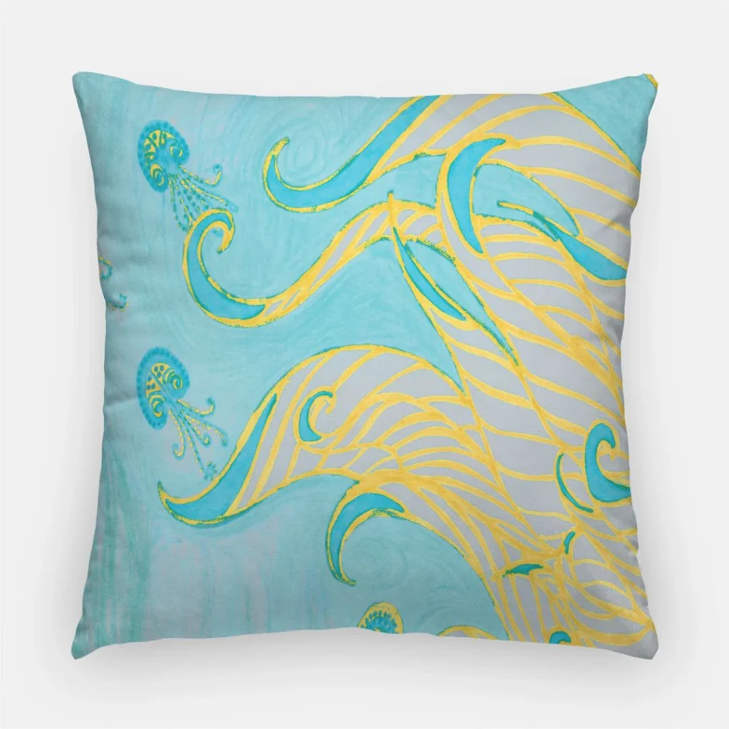 Sea Swirls Square Pillow