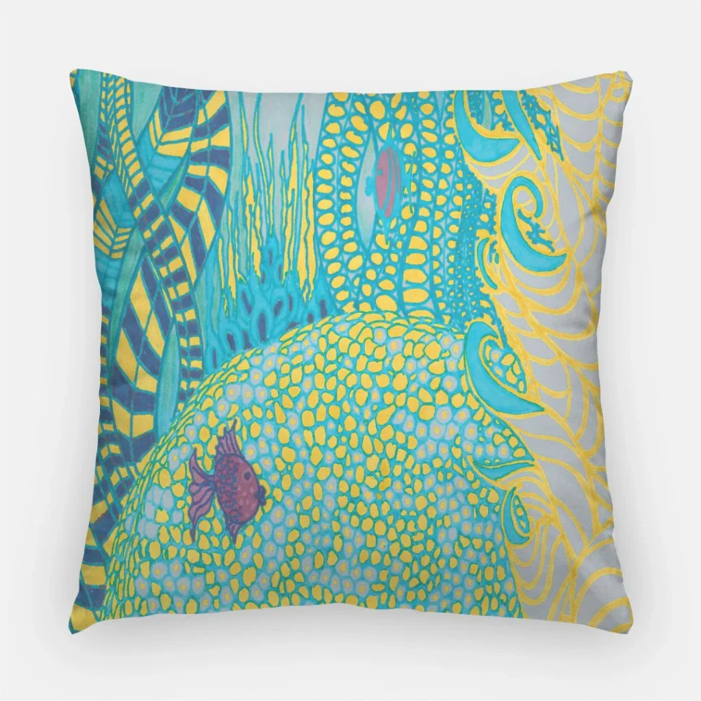 Sea Swirls Square Pillow